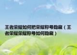 王者荣耀如何把荣耀称号隐藏（王者荣耀荣耀称号如何隐藏）