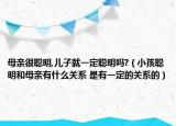 母亲很聪明,儿子就一定聪明吗?（小孩聪明和母亲有什么关系 是有一定的关系的）