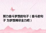 努力奋斗梦想的句子（奋斗的句子 为梦想竭尽全力吧）