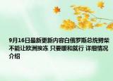9月16日最新更新内容白俄罗斯总统劈柴不能让欧洲挨冻 只要暖和就行 详细情况介绍