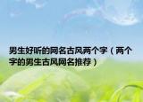 男生好听的网名古风两个字（两个字的男生古风网名推荐）