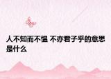 人不知而不愠 不亦君子乎的意思是什么