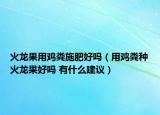 火龙果用鸡粪施肥好吗（用鸡粪种火龙果好吗 有什么建议）