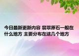 今日最新更新内容 翡翠原石一般在什么地方 主要分布在这几个地方