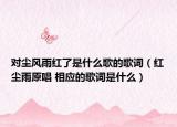 对尘风雨红了是什么歌的歌词（红尘雨原唱 相应的歌词是什么）