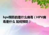 hpv预防的是什么病毒（HPV病毒是什么 如何预防）