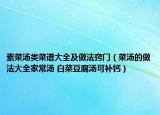 素菜汤类菜谱大全及做法窍门（菜汤的做法大全家常汤 白菜豆腐汤可补钙）