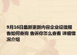 9月16日最新更新内容企业征信报告如何查询 告诉你怎么查看 详细情况介绍