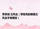带青城 古风名（带有青的唯美古风名字有哪些）