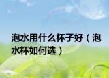 泡水用什么杯子好（泡水杯如何选）