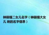 钟丽缇二女儿名字（钟丽缇大女儿 她的名字信息）