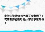 小学生学造句,快气死了女老师了（气死老师的造句 给大家分享这几句）