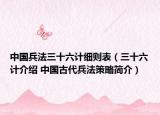 中国兵法三十六计细则表（三十六计介绍 中国古代兵法策略简介）