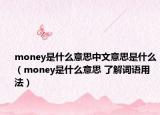 money是什么意思中文意思是什么（money是什么意思 了解词语用法）