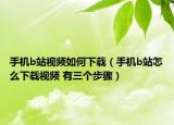 手机b站视频如何下载（手机b站怎么下载视频 有三个步骤）