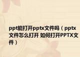 ppt能打开pptx文件吗（pptx文件怎么打开 如何打开PPTX文件）