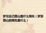 梦见自己爬山是什么预兆（梦到爬山的预兆是什么）