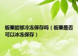 板栗能够冷冻保存吗（板栗是否可以冰冻保存）