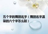五个字的舞团名字（舞团名字温馨的六个字怎么起）