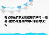 有公积金贷款还能信用贷款吗 一般是可以办理的具体情况详细内容介绍