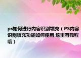 ps如何进行内容识别填充（PS内容识别填充功能如何使用 这里有教程哦）