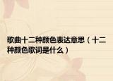 歌曲十二种颜色表达意思（十二种颜色歌词是什么）