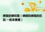 螃蟹的螃和蟹（螃蜞和螃蟹的区别 一起来看看）