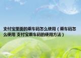 支付宝里面的乘车码怎么使用（乘车码怎么使用 支付宝乘车码的使用方法）