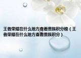 王者荣耀在什么地方查看贵族积分榜（王者荣耀在什么地方查看贵族积分）