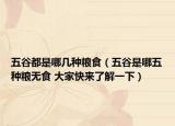 五谷都是哪几种粮食（五谷是哪五种粮无食 大家快来了解一下）