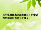 初中生想离家出走怎么办（初中男孩想离家出走怎么处理）