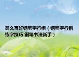 怎么写好钢笔字行楷（钢笔字行楷练字技巧 钢笔书法新手）