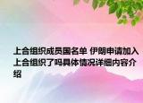 上合组织成员国名单 伊朗申请加入上合组织了吗具体情况详细内容介绍