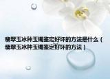翡翠玉冰种玉镯鉴定好坏的方法是什么（翡翠玉冰种玉镯鉴定好坏的方法）