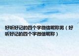 好听好记的四个字微信昵称男（好听好记的四个字微信昵称）