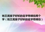姓王男孩子好听的名字有哪些两个字（姓王男孩子好听的名字有哪些）