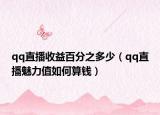 qq直播收益百分之多少（qq直播魅力值如何算钱）