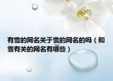 有雪的网名关于雪的网名的吗（和雪有关的网名有哪些）