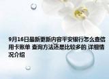 9月16日最新更新内容平安银行怎么查信用卡账单 查询方法还是比较多的 详细情况介绍