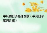 平凡的日子是什么歌（平凡日子歌词介绍）
