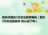 新车价格在2万左右的有哪些（售价2万左右的新车 你心动了吗）