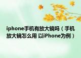 iphone手机有放大镜吗（手机放大镜怎么用 以iPhone为例）