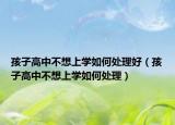 孩子高中不想上学如何处理好（孩子高中不想上学如何处理）
