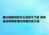 建行信用贷款怎么迟迟不下款 原来是这样具体情况详细内容介绍