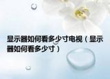 显示器如何看多少寸电视（显示器如何看多少寸）