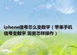 iphone信号怎么变数字（苹果手机信号变数字 需要怎样操作）