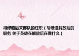 胡修道后来部队的任职（胡修道解放后的职务 关于英雄在解放后在做什么）