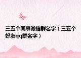 三五个同事微信群名字（三五个好友qq群名字）