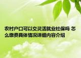 农村户口可以交灵活就业社保吗 怎么缴费具体情况详细内容介绍