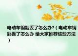 电动车钥匙丢了怎么办?（电动车钥匙丢了怎么办 给大家推荐这些方法）